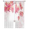 Watercolor Orchid Branch Tulle Curtains Modern Sheer Voile For Living Room Kitchen Decoration