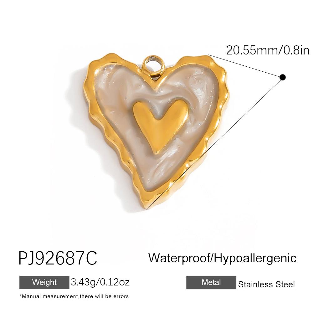 Cross-border Stainless Steel Jewelry Accessories Heart-shaped Flower Pendant Accessories Platedaccessories for Women