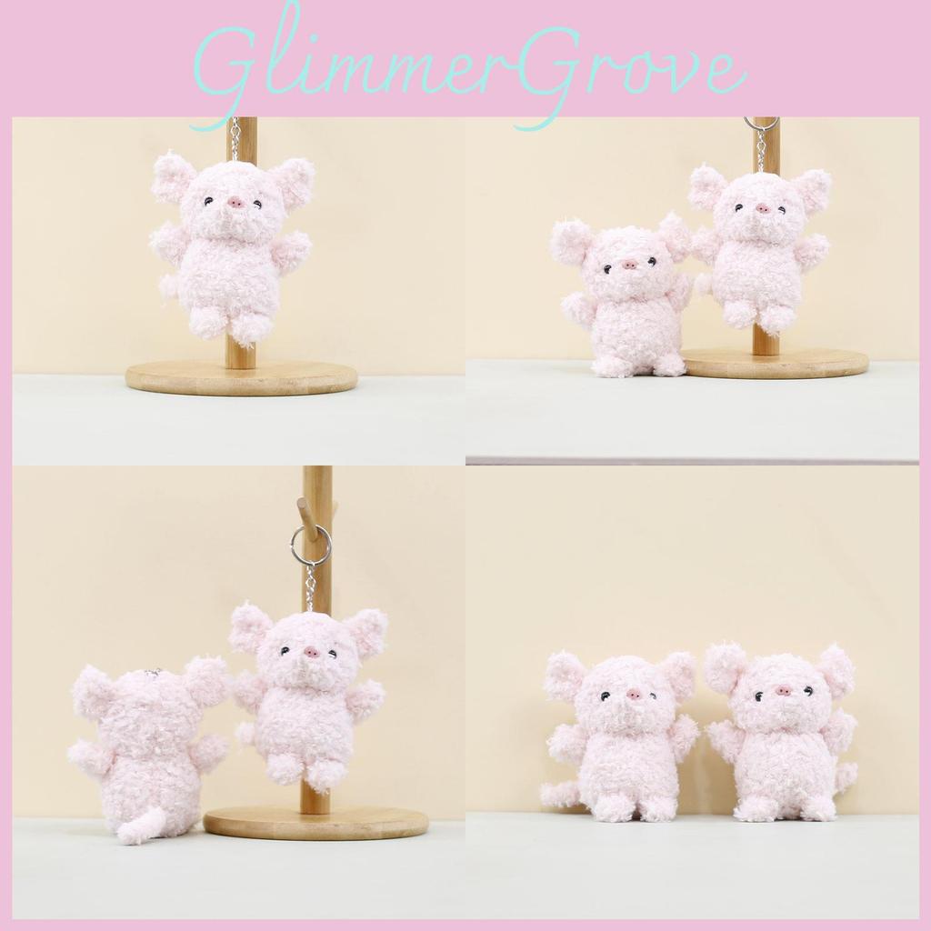 Adorable Cute Pig Plush Keychain Toy Soft Coral Fleece Pig Doll Key Ring Accessory
