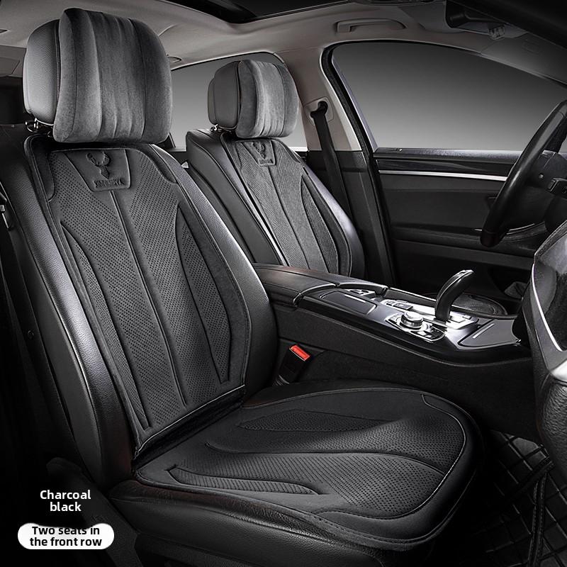 Suede Seat Cover Universal Four Seasons Cars Seats Covers Breathable Seat Non-slip Luxury Car Rams Latex Seat Cover with Pillow