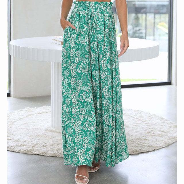 Summer Women's Wide Leg Pants with Elastic Waistband Casual Loose Casual Fashion Trousers