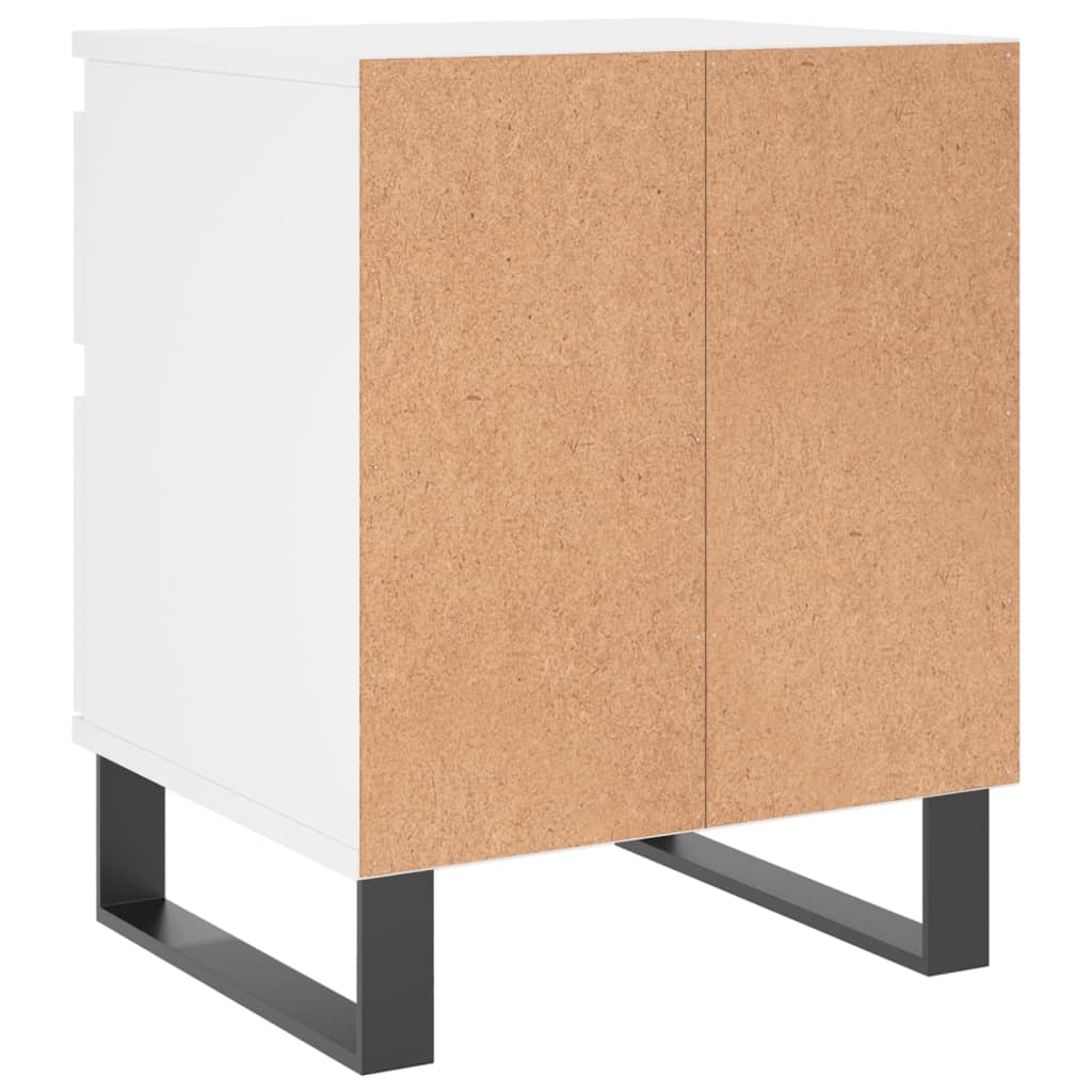 Nightstand White 40 X 35 X 50 Cm Particleboard