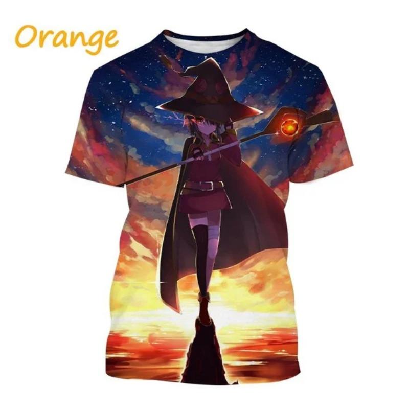 Letní Klasické Anime Pánské Ležérní Tričko Nové KonoSuba 3D Tištěné Osobnostní Street Harajuku Cool Krátký Rukáv Top