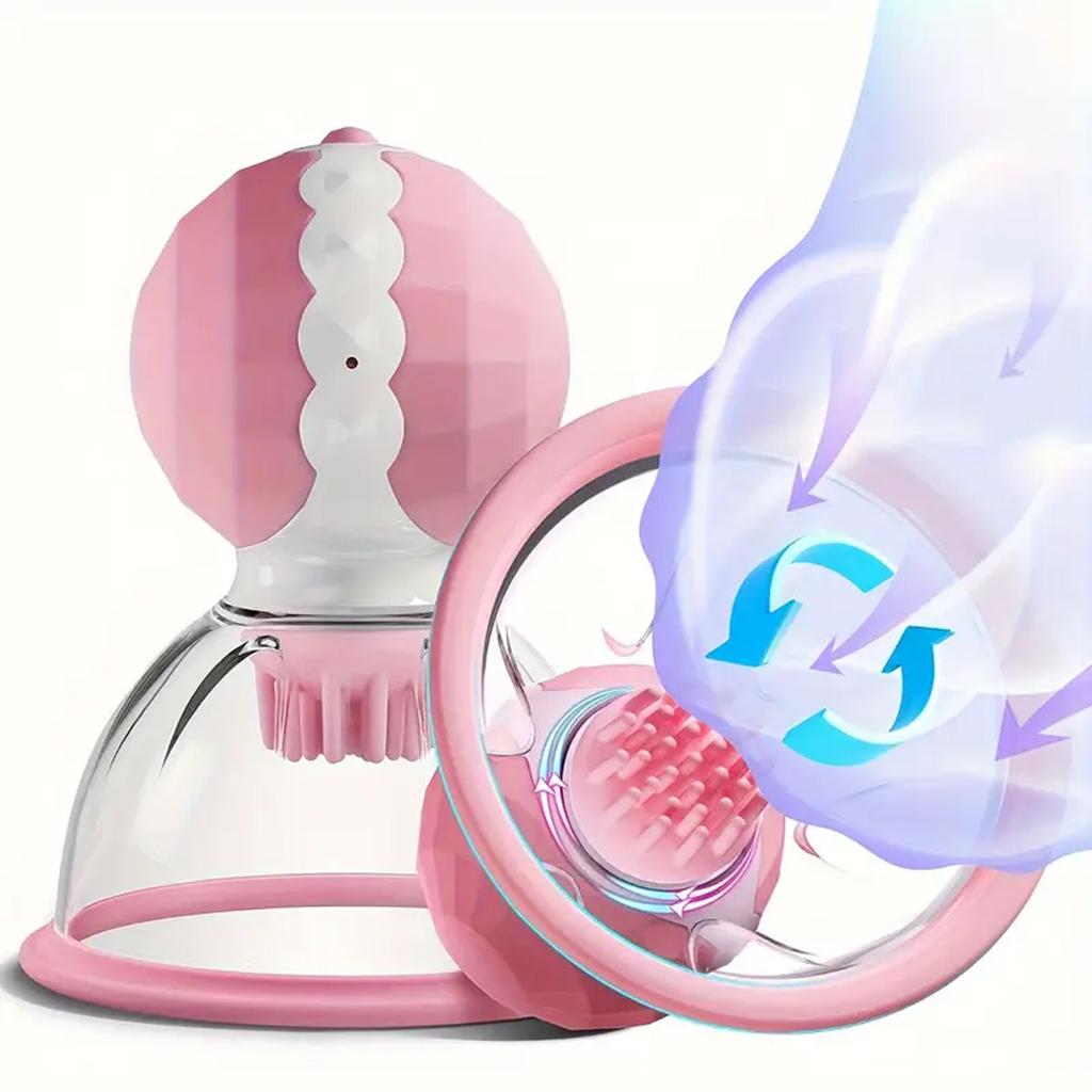 Electric Breast Massager, 10 Rotation Modes, Sucking Nipple Suckers Breast Enhancement Sucker Pump Nipple Stimulator Female Erotic Products