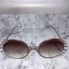 Used FENDI round sunglasses with crystals Emiri Aizawa also wears sunglasses glasses rhinestones