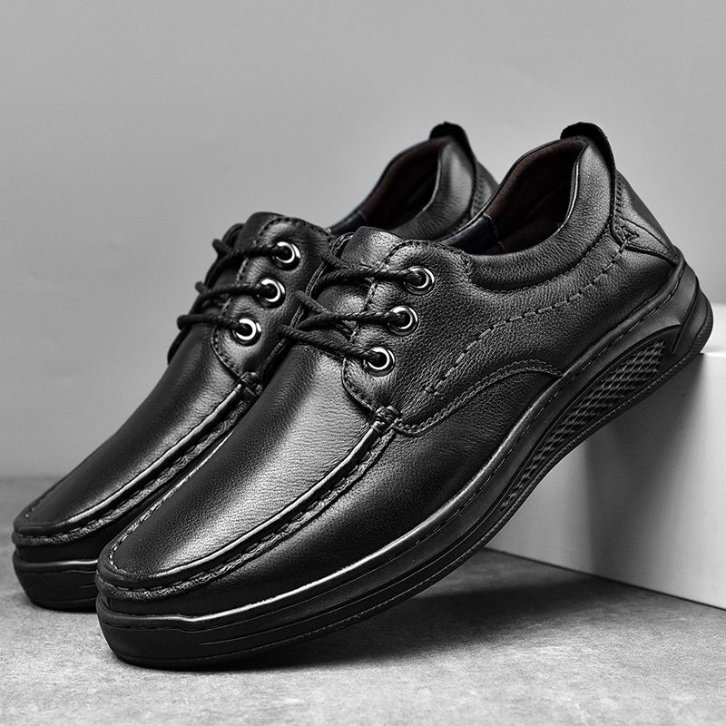 Men's Leather Handmade Big Brand Tail Business Casual Leather Shoes