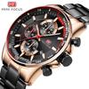 Mini Focus Fashion Steel Belt Speed Measurement Men'S Watch Three-Eye Chronograph Calendar Luminous Waterproof Quartz Watch 0218G