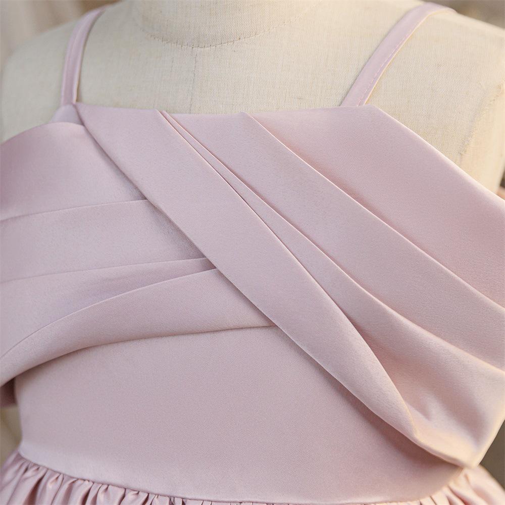 Children's Elegant One-Shoulder Long Evening Dress for Formal Parties