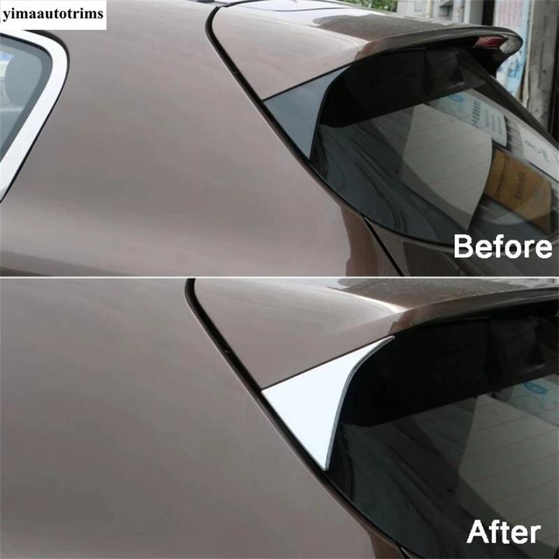 For Kia Sportage 4 2016 2017 2018   ABS Chrome Rear Window Spoiler Side Wing Triangle Cover Trim External Accessories