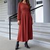 Fashion A-Line Casual Loose Bottoming Dress Autumn Winter Thicken Women Wedding Dresses High Waist Solid Maxi Bodycon Dress Lady