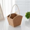 Linen Pearl Flower Basket for Outdoor Wedding - Bridal Handbag or Flower Girl Accessory