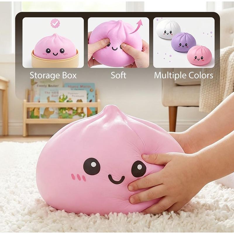 25Cm Simulation Color Bun Dumplings Extrusion Toy Reusable Slow Rebound Decompression Dough Relieve Anxiety Bun Party Gift