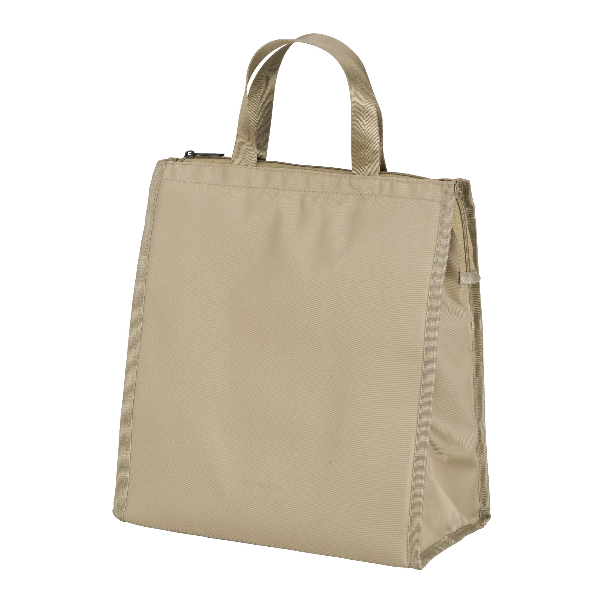 

CB Japan Изолированная квадратная сумка, устойчивая в вертикальном положении, 12 л, с сеткой внутри, размер M, открытая, вместительная, бежевая, с карманом, (Маневр) бежевый