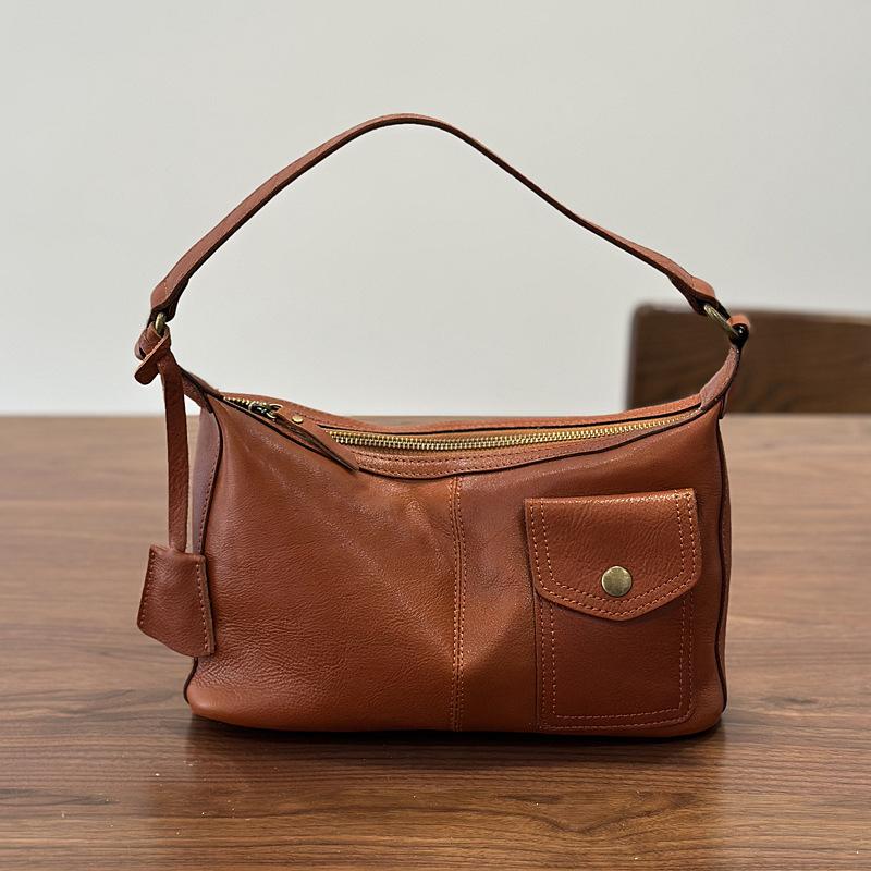 Johnature Genuine Leather Casual Women's Bag Soft Cowhide Solid Color Versatile Shoulder Crossbody Bag