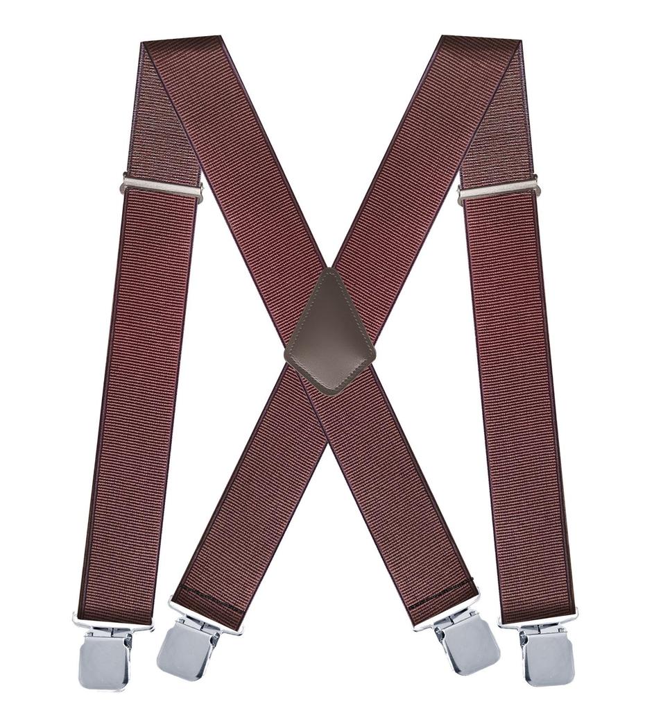 Men's 5 Cm Elastic Casual Polyester Suspenders with Clips