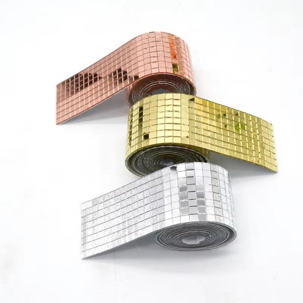 DIY Self-Adhesive Disco Ball Mirror Sticker Glass Handmade Mosaic Tiles Mirror Square Background Wall Mirror Collages Craft