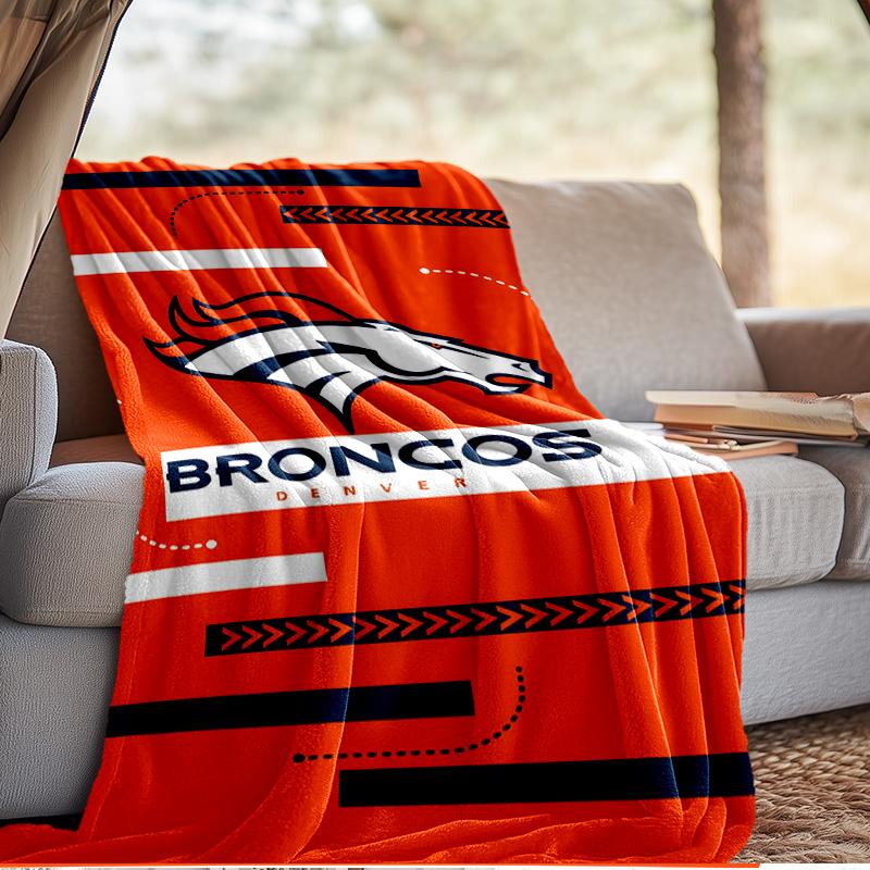 Denver Broncos Logo Blanket Outdoor Flannel Blanket for Camping, Hiking, Garden Parties, Picnic Essentials,gift for family and friends