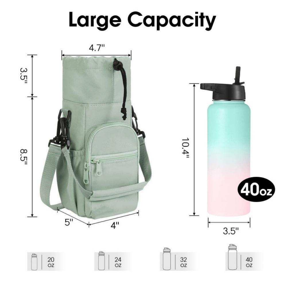 Borsa Portabottiglie d'Acqua con Tracolla Regolabile Tazze Termiche Copertura Protettiva Isolante Tasca per Telefono Borsa da Viaggio per Sport all'Aperto