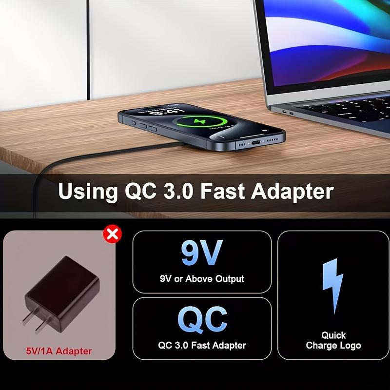 1-piece 15W magnetic fast charging wireless pad, compatible with iPhone 16/15/14/13/12/11 and Samsung S24/S23/S23.