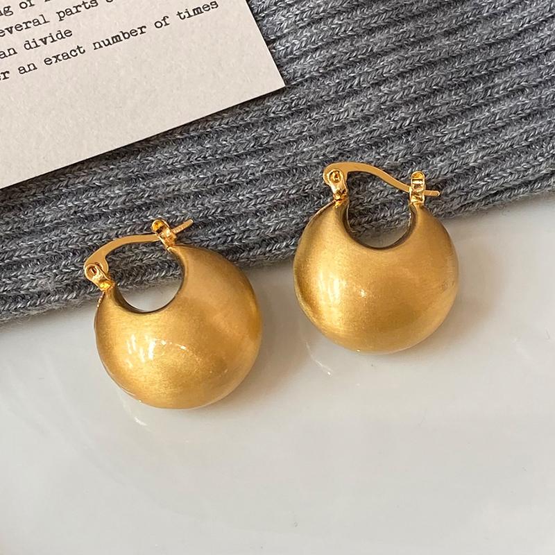 PONYKISS  Sterling Silver 18K Gold Hollow Round Hoop Earrings for Women Minimalist Trendy Fine  Light Luxury Accessory