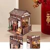 Miniature House Kit Wood Tea Birthday Gift with LED Creative Handmade for Kids Adults To Build