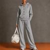 Women's Color Long Sleeve Two Piece Set Straight Leg Casual Athleisure Outfit