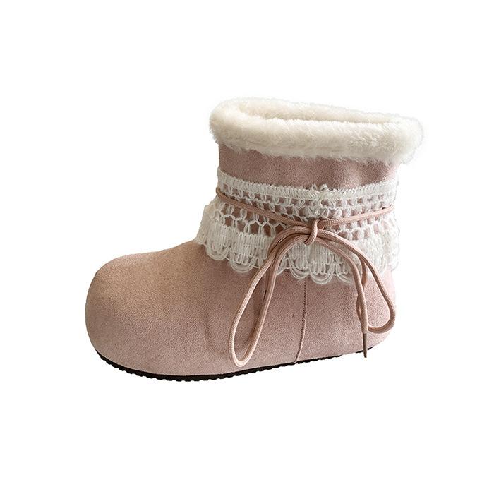 Autumn Winter New Women's Short Snow Boots Thickened Heightened Fleece Lined Warm Slip-on Cozy Casual Cotton Shoes for Women