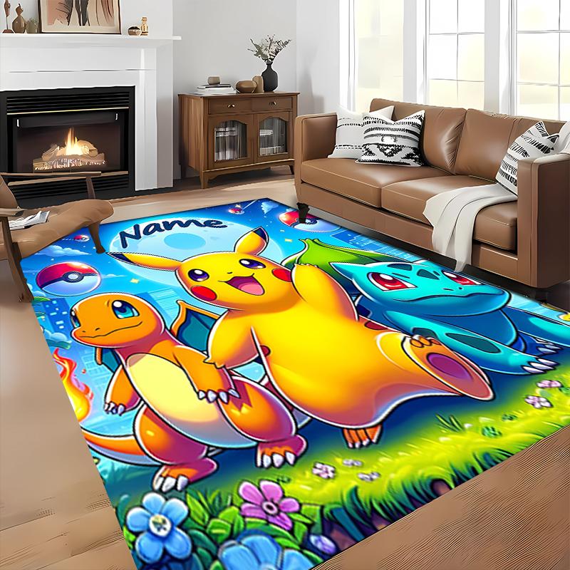 Custom personalization Pokémon Pikachu Area Rug - Perfect For Kitchen, Bathroom,Laundry Room Decor Large Size Available,Gift All Seasons