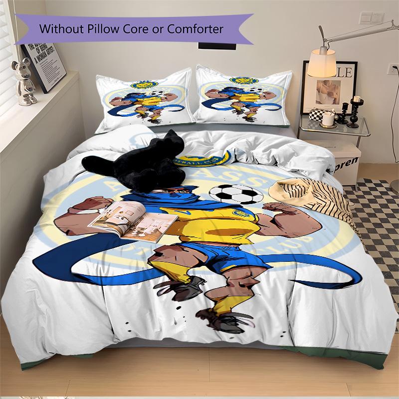3pcs Superhero Soccer Team Bedding Set, Includes One Quilt Cover and Two Pillowcases, Bedroom and Guest Room Decoration. T723116