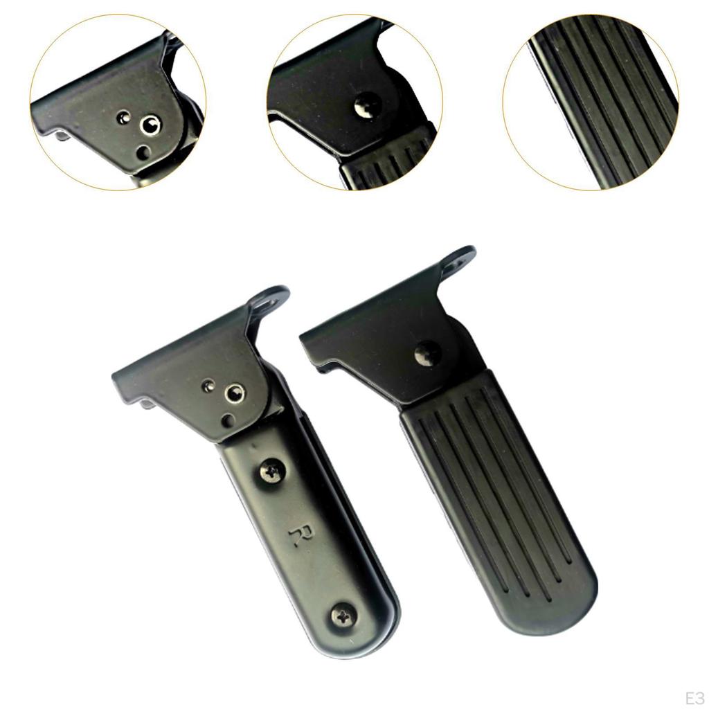 2 Pieces Ebike Front Pedals Scooters Footrests Non Slip Sturdy Versatile Lightweight Foot Pegs