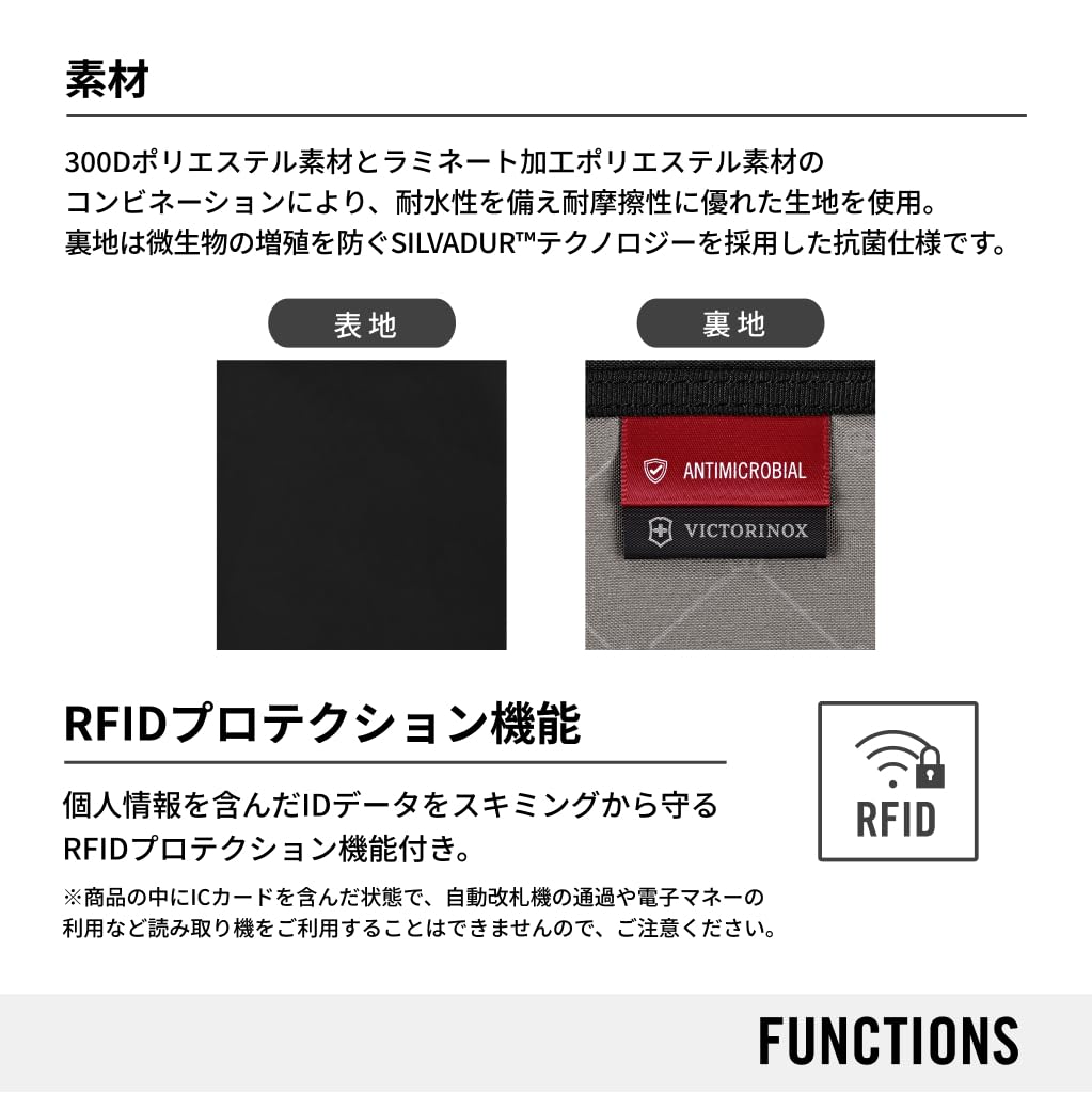 VICTORINOX Travel Essentials Security Neck Pouch Passport Holder Valuables Case Security Pouch Wallet Brand Black 653378 Men's