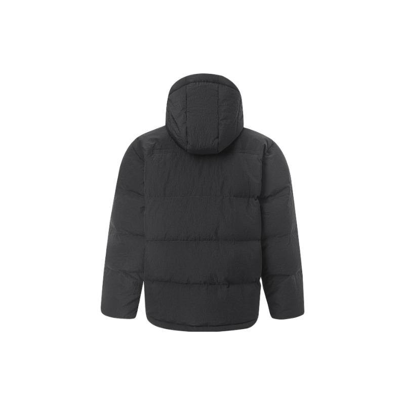 Li Ning Série Lifestyle Sportif Stock Hors Saison Doudoune Courte Ample Couleur Pure Homme Vêtements d'Extérieur Noir AYMT065-1