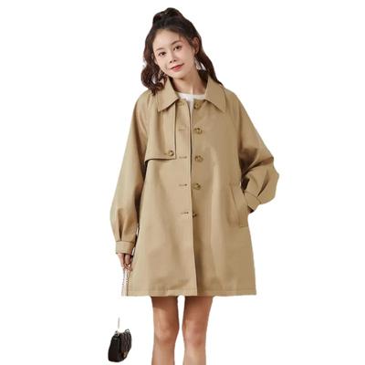 Women Mid-length Trench Coats Casual Loose Women Windbreake Fashion Elegant Jacket