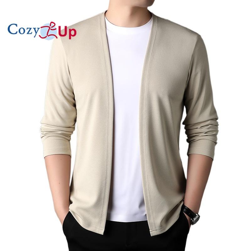 

New Slim Fit Cardigan for Men, Thin Spring and Autumn Outerwear, Long Sleeve Casual Trendy Versatile Pure Color Slim Fit Autumn S білий