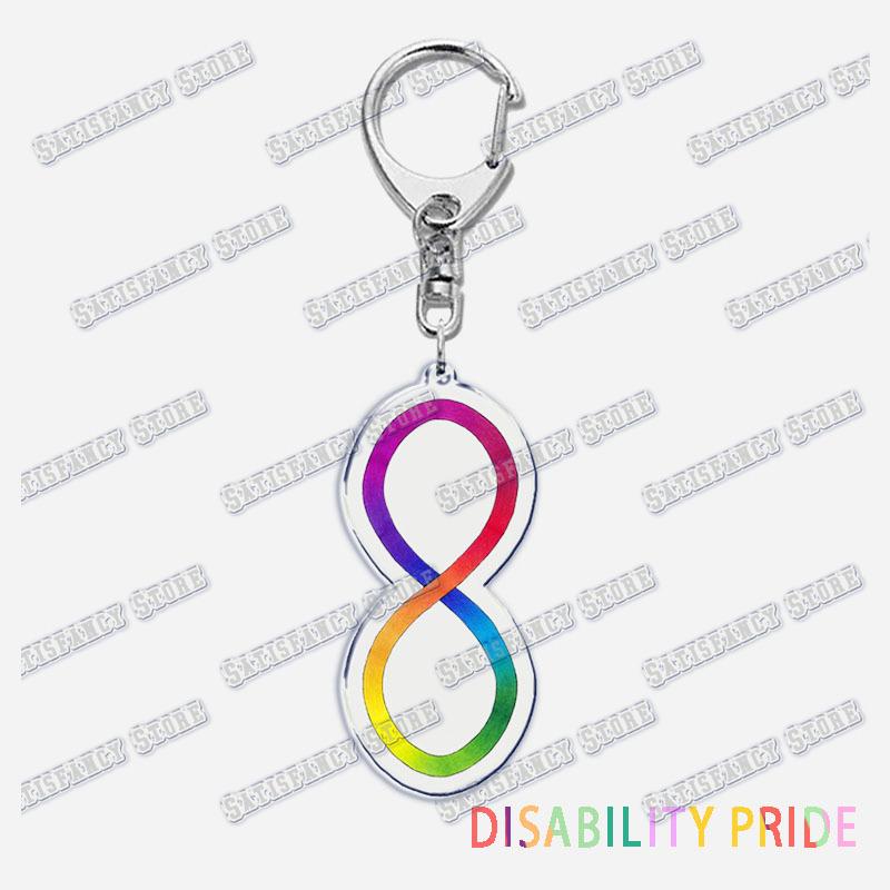 Disability Pride Key Chain Keychains Ring for Accessories Bag Pendant Keyring Jewelry Autism Festival Support