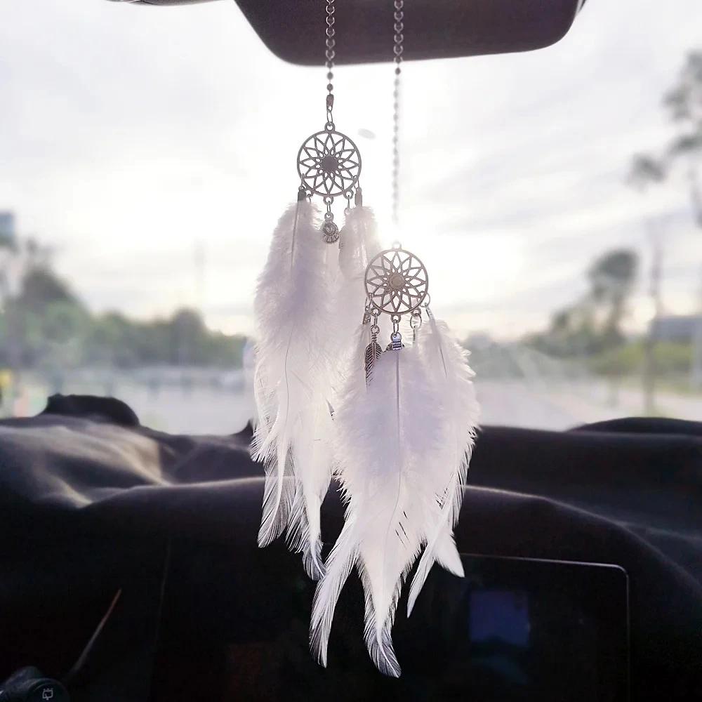 1/2 Stück Auto Innenzubehör Traumfänger Mehrfarbig Auto Innenraum Rückspiegel Anhänger Glücksbringer Auto Ornament Dekor