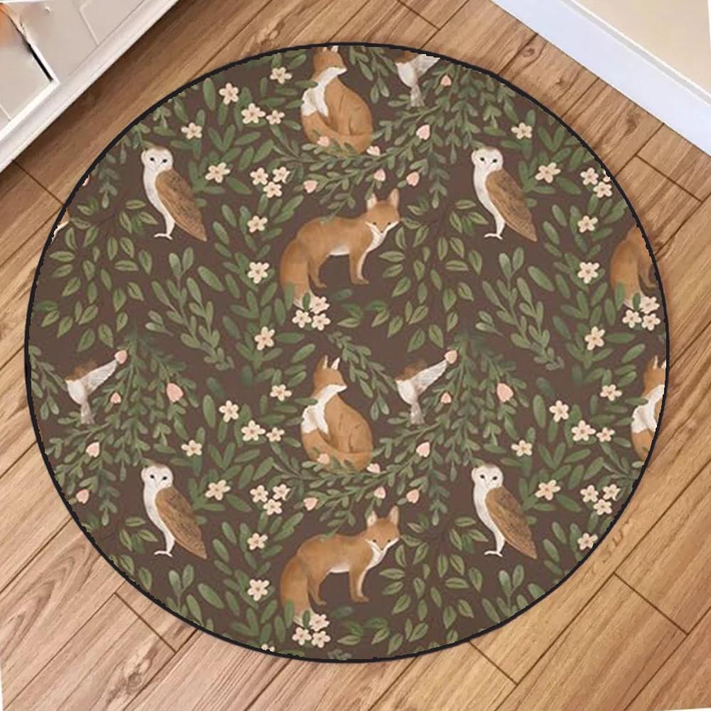 

Зачарованный ковер Королевства Грибов Красочный круглый коврик для лесного пола Декор для гостиной Ковер для спальни Вдохновленный Волшебным Лесом 40x40cm