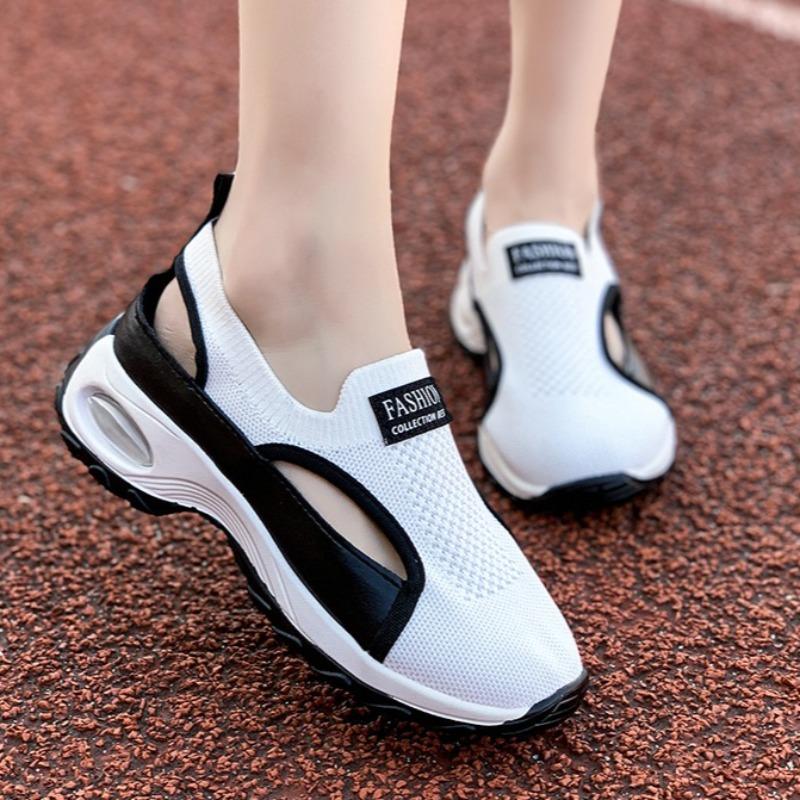 Fashion Women Sneakers Retro Mesh Lightweight Outdoor Sneakers Women Peep Toe Hollow Summer New Shoes Women Non-Slip Platform Shoes