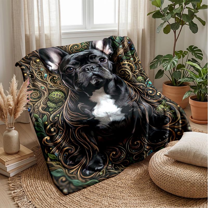 Dog in Bathtub Reading Theme blanket Lightweight Warm Flannel Blanket Decorative Throw Blanket for Home Decoration