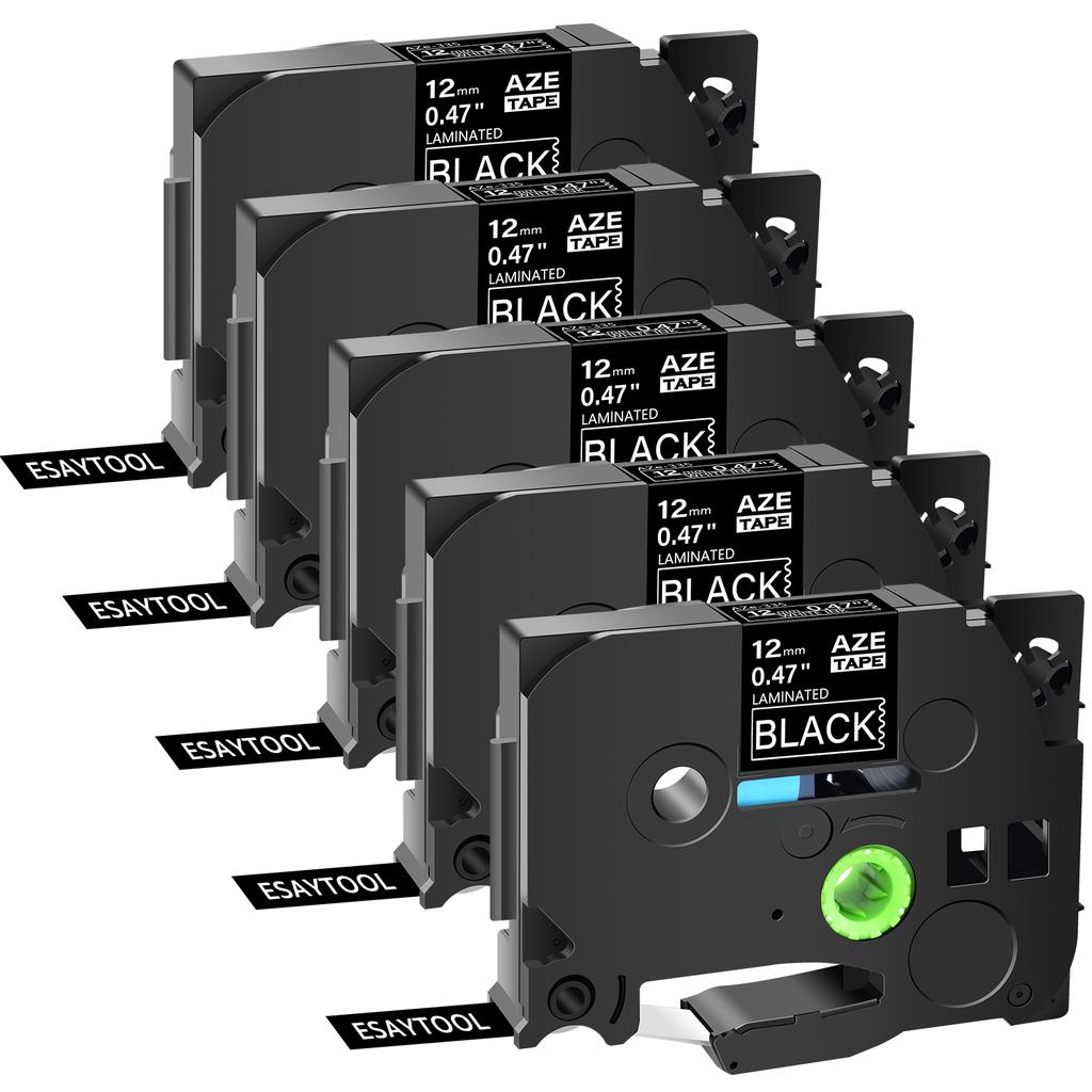 5 PK Compatible Brother TZe-335 12mm Label Tape Laminated White On Black Cartridge Cassette for P-Touch PT-1000 PT-H101C PT-H105