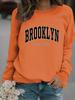 Autumn/Winter Women's Casual Long-Sleeve Round Neck Letter Print Pullover Hoodie