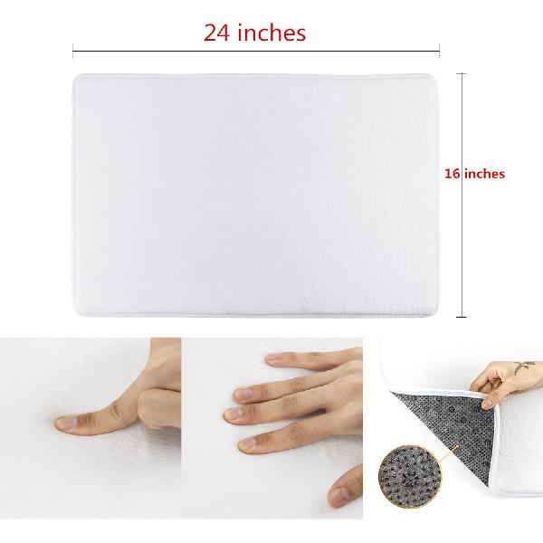 LNU Bathroom Rugs Soft Plush Bath Mat, Purple and Gray Non Slip Shaggy Bath Rugs, Absorbent Floor Mats Runner Perfect for Tub Shower Indoor, 16" x