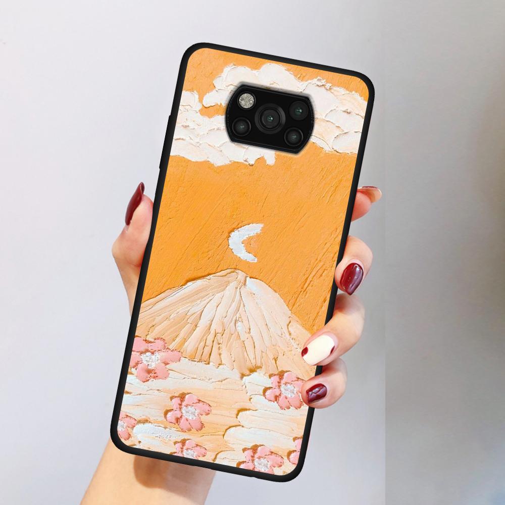 Art Retro Oil Painting Flowers Phone Case for Xiaomi Poco X3 NFC M3 X4 Pocophone F1 M4 Pro F3 GT Soft Silicone Black Cover Shell
