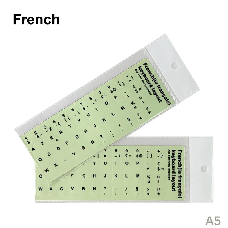 English Arabic Luminous Computer Keyboard Sticker Language Alphabet Black White Label For Computer Pc Dust Protection