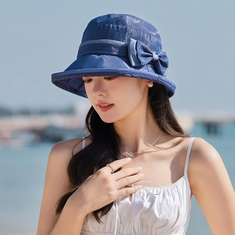 Summer New Hat Women's Sunshade Sunscreen Hat Sun Hat Outdoor Versatile Bow Bucket Hat