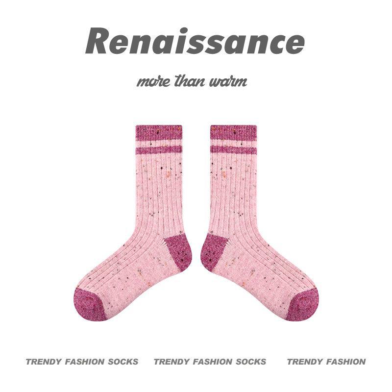 

Женские толстые теплые носки Renaissance Alpaca из шерсти в горошек - белые, средней длины R8506 Early Sunset, One Size