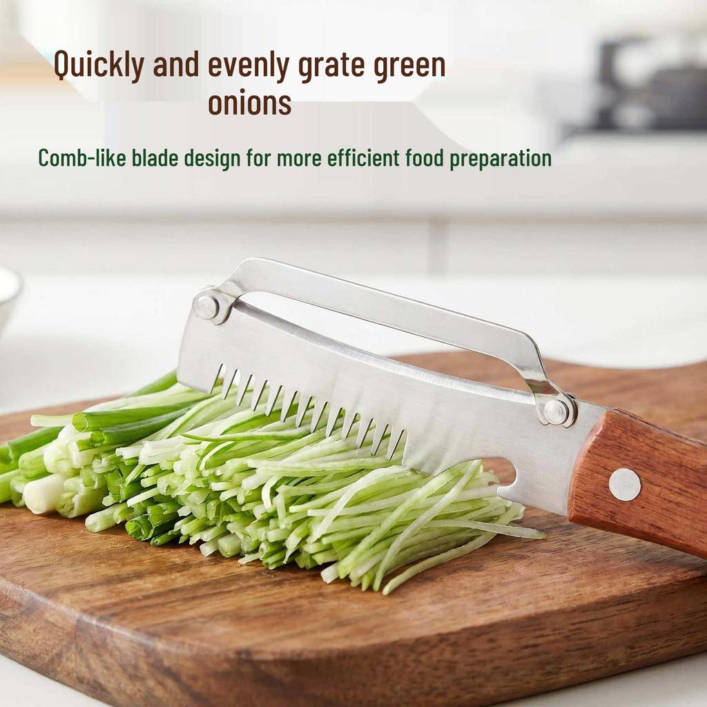 3-in-1 Stainless Steel Peeler, Slicer, and Scraper for Onions, Leeks, Melons, and Sugarcane