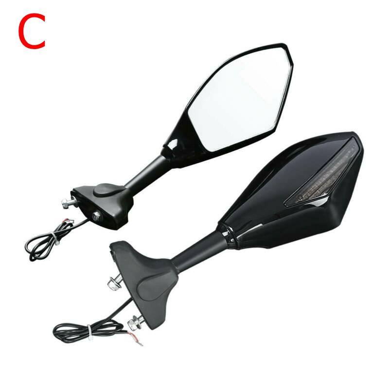 Motorcycle LED Turn Signal View Mirrors For Kawasaki ZX-6R ZX636 ZX6RR ZX10R Yamaha R1 R6 SUZUKI GSXR 600 1000