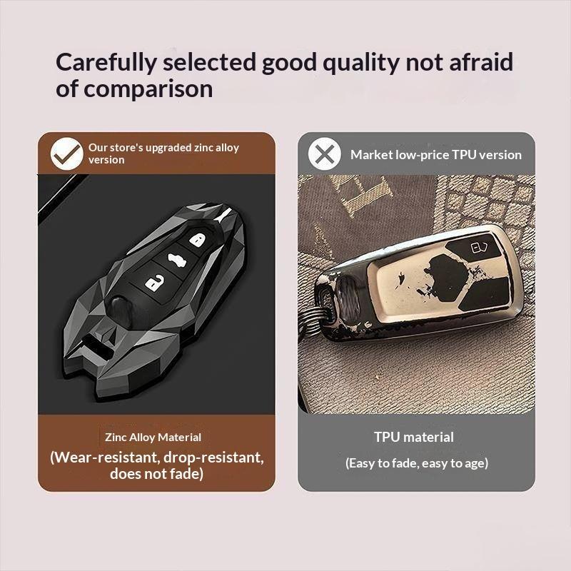 Premium Zinc Alloy Remote Car Key Case Cover Smooth Texture Shockproof for A4L A6L Q5L A3 Q3 Q2L A5 A8 Q7 Auto Parts