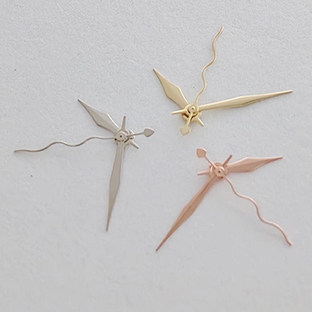 NH35 Watch Hands NH35A NH36 4R 7S No Luminous Wavy Polished Pointers Gold Silver Rose Gold Curly Ripple for Seiko Part Needle